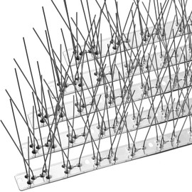 June tech Bird Spikes for Pigeons with Stainless Steel Base, 2m Pigeon Spikes for Roofs and Windows. Bird Control Anti Pigeon Spikes Bird Deterrent Set for Crows, Seagulls and Small Birds (2m)