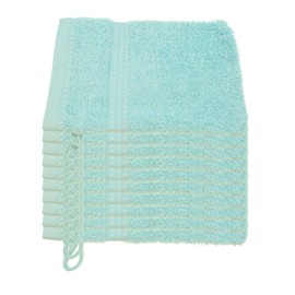 Julie Julsen® Organic Wash Mitt Set, 10 Wash Mitts Available in 32 Colours, Soft and Absorbent, Baby Blue, 15 x 21 cm