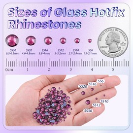 4000Pcs Hotfix Rhinestones for Clothing, Amethyst SS10 Iron On Flatback Glass Gems, Bedazzler Crystals Rhinestones for Crafting Clothes Hats Shoes Fabric Bedazzling Decor Nail Art