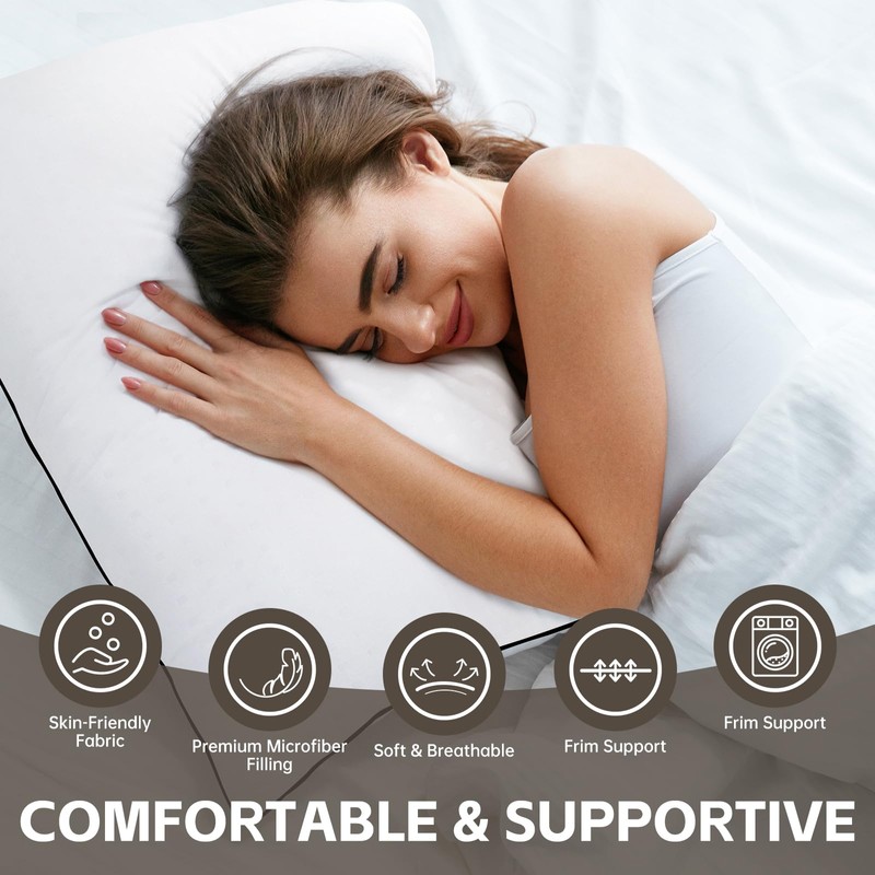 HIMOON Bed Pillows for Sleeping 4 Pack,King Size Cooling Pillows