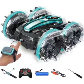 Amphibious RC Car for Kids Gesture Sensor 4WD Waterproof Remote Control Monster Truck Stunt Car Girls for Boys Girls