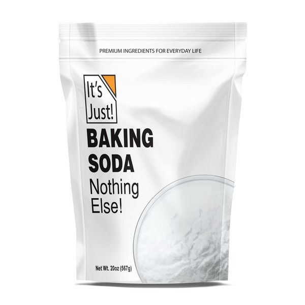 It's Just – bicarbonato de sodio 100% puro, última intervensión de aluminio, grado alimenticio, fabricado en Estados Unidos, 20 onzas