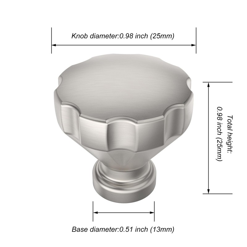 FURNIWARE Pack of 10 Cabinet Knobs Cabinet Brushed Satin Nickel