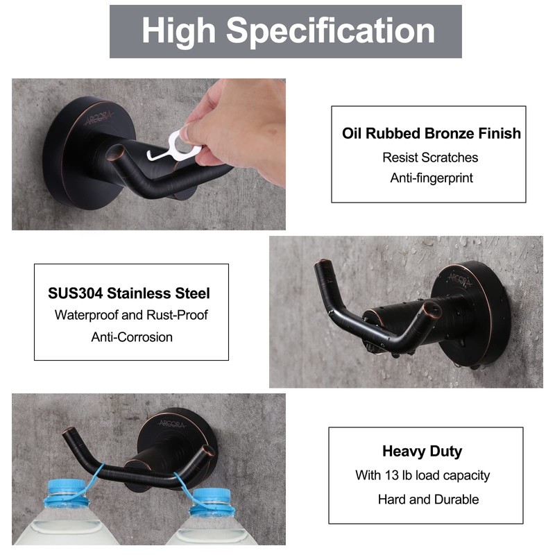 ARCORA Oil Rubbed Bronze Towel Hooks, SUS 304 Stainless Steel