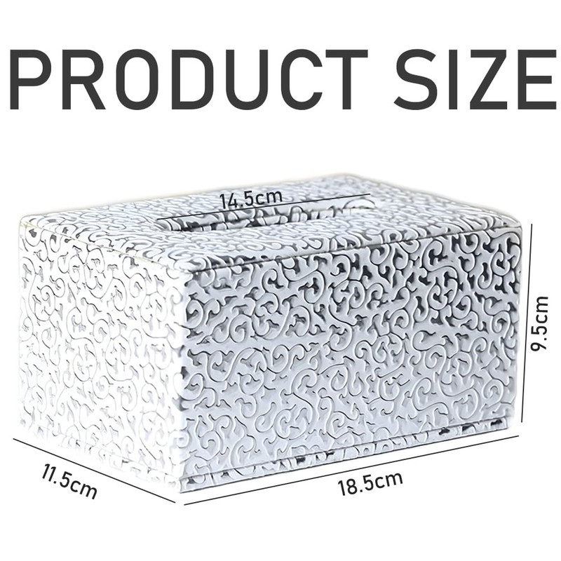 Tissue Box Cover, Rectangle Paper Organizer Dispenser, Desktop Decorative 25.5