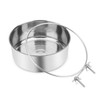 Wontee Pet Food Water Bowl with Clamp Holder Stainless Steel