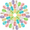 48 Stück Ostereier zum Aufhängen,Ostereier Plastik,Easter Eggs,Osterdeko für Draußen,Plastikeier Bunt(6