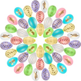 48 Stück Ostereier zum Aufhängen,Ostereier Plastik,Easter Eggs,Osterdeko für Draußen,Plastikeier Bunt(6 * 4cm) (farbenfrohe)