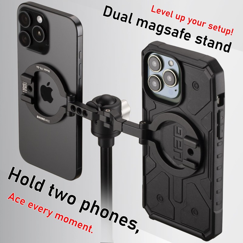 Dual Magnetic Ring Phone Mount - Foldable 360° Rotation CNC
