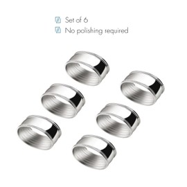 Zilverstad Napkin Rings Oval, Silver, Set of 6, 3.8 x 5.4 x 2.1 cm