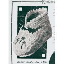 Unbranded Vintage 1920 CROCHET  Baby Bootie PATTERN  #089