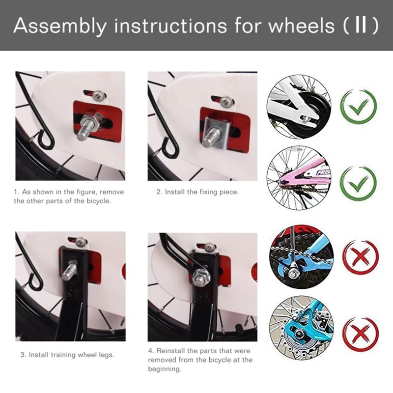 Bicycle Training Wheels,Adjustable Training Wheels,For 12 14 16 18 20