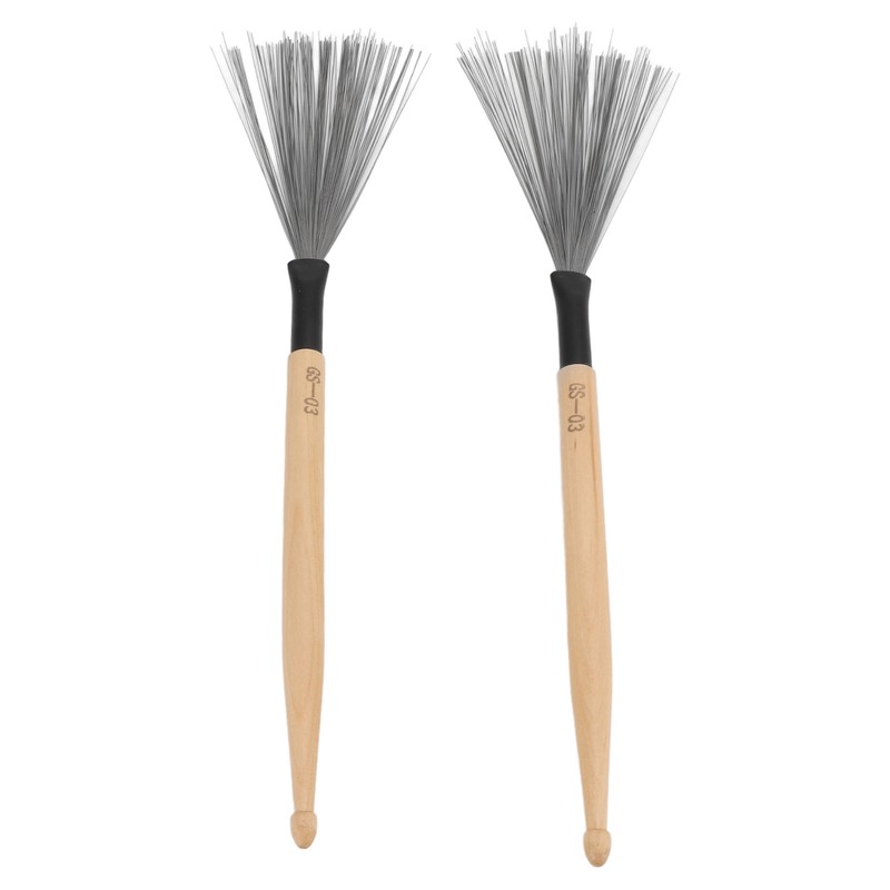 2PCS Drum Brush Double Headed Dual Purpose Maple Drumstick Rubber