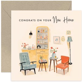 Old English Co. Congrats On Your New Home Card for Couple - Moving Home Cards for Her - New Home Gifts for Friends and Family - Stylish Housewarming Greeting Card | Blank Inside Envelope