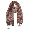 Sakkas CHS1810 Ontario Doppelschicht Blumen Pashmina/Schal/Wrap/Stola mit Fransen - 2-braun