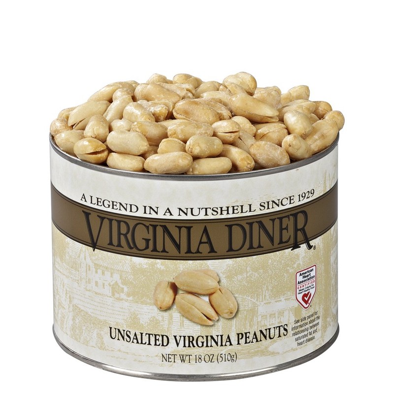 Virginia Diner Unsalted Virginia Peanuts - XL Gourmet Natural Peanuts