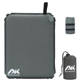 XplrKamp 2 in Inflatable Seat Cushion for Airplane Travel Camping Hiking, Portable Comfortable Memory Foam Seat Cushion for Bleachers Stadium Chair Pad, Sports, Driver (1, Light Gray/Anti-Slip)