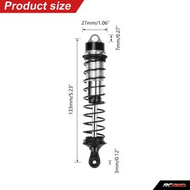 RCAWD Shock Absorber for Maxx 1/10 Upgrades, Front Rear RC Shocks Damper with Spring Adjustable Aluminum Parts for # 89086-4,# 89076-4, # 8961 Red