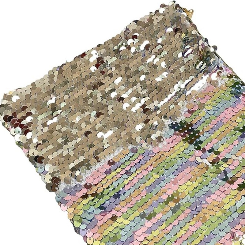 Double-Sided Glitter Pencil Case Reversible Sequin Zipper Pencil Pouch for