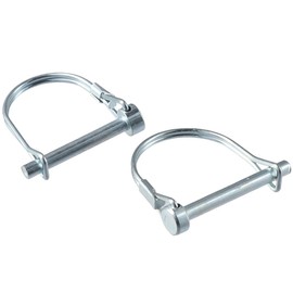 SHUATI 2Pcs D-Shaped Safety Coupler Pin, 3/16" x 1.97" Wire Lock Pins, 6 x 45mm Shaft Locking Pin, Carbon Steel Quick-Release Pins for Farm Trailers