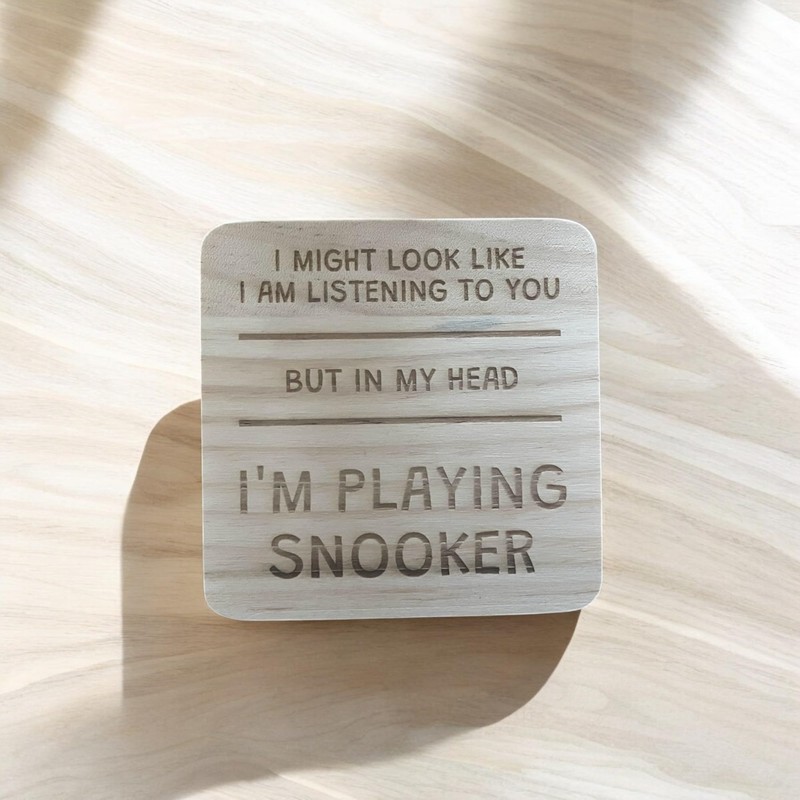 Ashton and Finch Funny Snooker Coaster Laser Engraved Gift Wooden
