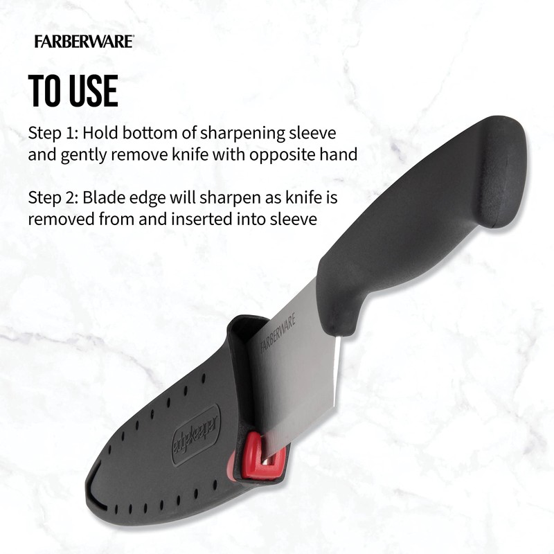Farberware Edgekeeper Slicing Knife with Self-Sharpening Blade Cover, 8 Inch,