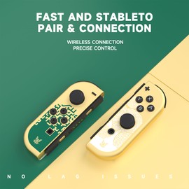 YKASEK Joy Cons for Switch Controllers, Wireless Replacement Joycons, Left and Right Controllers Joycon Support Sports Dual Vibration/Wake-up/Motion Control (Gold