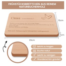 Gifts for Grandma, Breakfast Board Grandma, Bread Board with Engraving as a Gift for Best Grandma