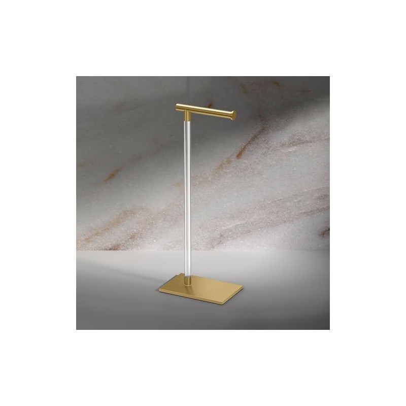 Gatco 1331B Modern Rectangle Base Freestanding Toilet Paper Holder 22.25"
