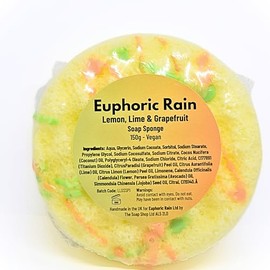 Euphoric Rain Soap Sponge | exfoliating Sponge | Soap sponges Filled with soap | Handmade in The UK | Vegan | Lemon, Lime & Grapefruit