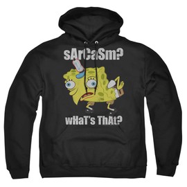 LOGOVISION Spongebob Sarcasm Meme Unisex Adult Pull-Over Hoodie, Black, 3X-Large
