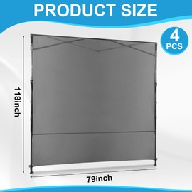 Vincreem 4 Pcs Tent Sidewalls 118 x 79 Inches for 10 x 10 Pop up Canopy Instant Canopy, Waterproof and UV Protection Canopy Shade Wall, Straight Leg Canopy Sidewalls (Grey)