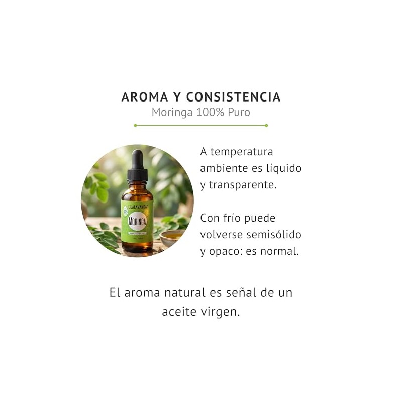 LilaLavanda - Aceite Facial de Moringa Orgánico Prensado en Frío