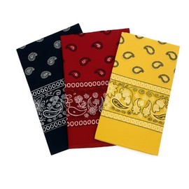 Sosun Bandana, 100% Cotton Paisley Scarf, Headwear, Face Mask, for Men or Women Black, Burgundy, Beige