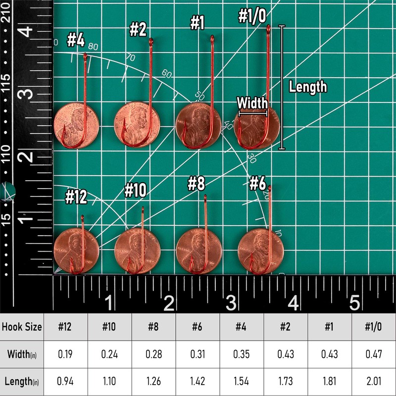 Dr.Fish 100 Pack Aberdeen Hooks Red Fishing Hooks Offset Extra