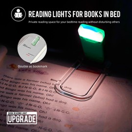 EGWASER Book Light for Reading in Bed, USB Rechargeable Clip on Book Lights, 3 Brightness Adjustable Dimmable Bookmark Light for Eye-Protection, Reading Lamp for Bookworms, Travel (Dark Green)