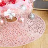Christmas Tree Skirt, 18 inch Sparkly with Faux Fur Plush