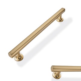 ZAUYX 10 Pack Champagne Bronze 5 Inch Hole Center Cabinet Pulls Kitchen Cabinet Handles Solid Square Pulls for Kitchen Cabinet Door Handles Arch Dresser Handles for Cabinets and Drawers