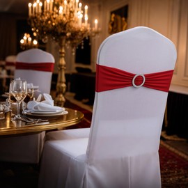 Chair Ribbons Sashes - Elastic Stretch Chair Cover Party Decorations,Versatile Elegant Ribbon Ties Back Sash Accessories for Special Events Dining