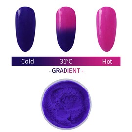 28g/Box Rose and Purple Temperature Color Change Dip Powder Nails Dipping Nails Long-lasting Nails No UV Light Needed, (W-No.17)