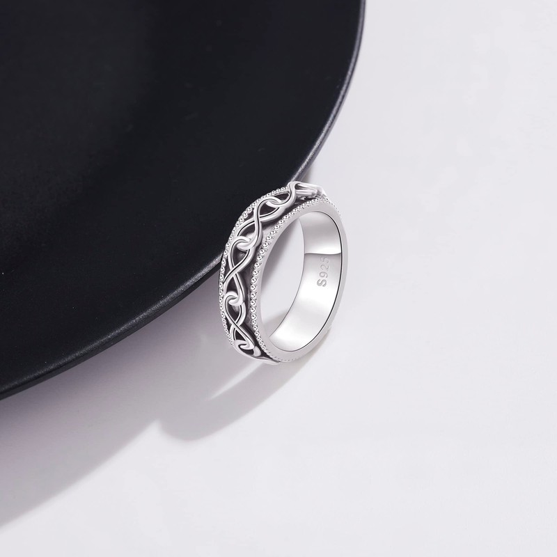 Fidget Ring Sterling Silver Infinity Spinner Ring Eternity Infinity Anxiety