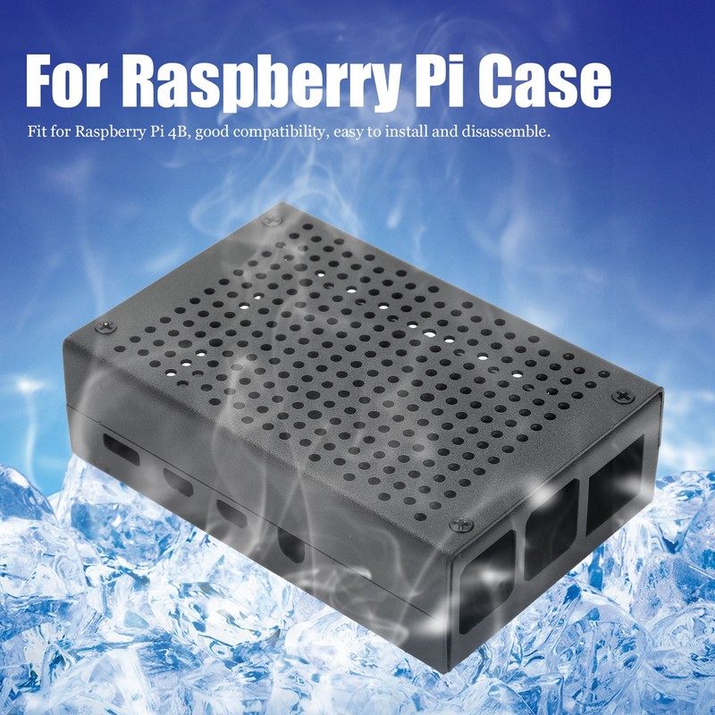 For Raspberry Pi 4B Aluminum Alloy Case MultiHoles Protective Cooling