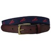 No27 Mens Lobster Leather Belt, Leather Tab and Buckle, Red