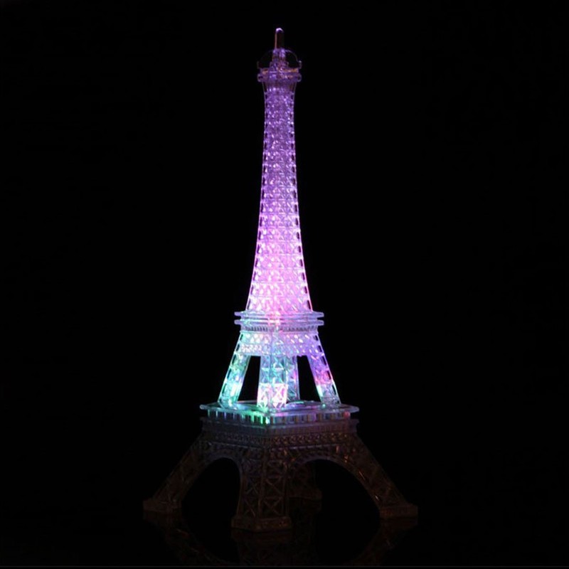 GARASANI 10" Colorful Eiffel Tower Lighting Desk Bedroom Decoration LED