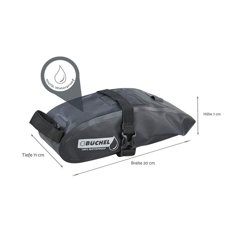 Büchel 81530003 Saddle Bag 100% Waterproof Black
