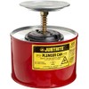 Justrite 10208 Plunger Dispensing Can, 2 Qt, Red