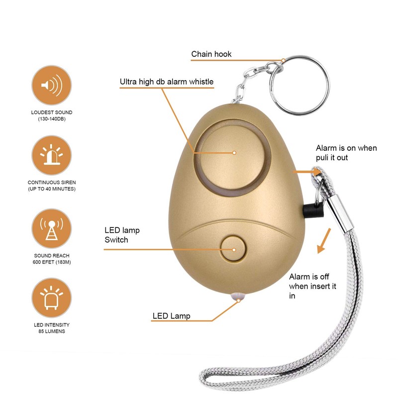KOSIN Safe Sound Personal Alarm, 6 Pack 140DB Personal Security