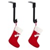 Runmeihe 4 Pack Christmas Stocking Hangers for Fireplace, Metal Hooks