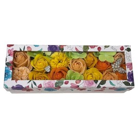 Q-FLA Cupla Bath Fragrance Bath Salt Flower Box Yellow Orange, 1 unit, 1g / Q-FLA 큐플라 바스 프래그런스 입욕제 플라워 박스 옐로우 오렌지, 1개, 1g