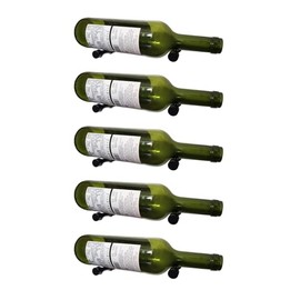 GAMEMEN Wine Rack Wall Mounted 5 Bottle Matte Black Metal Vino Pins Single Display Pegs System for Wine Bottles (Matte Black)